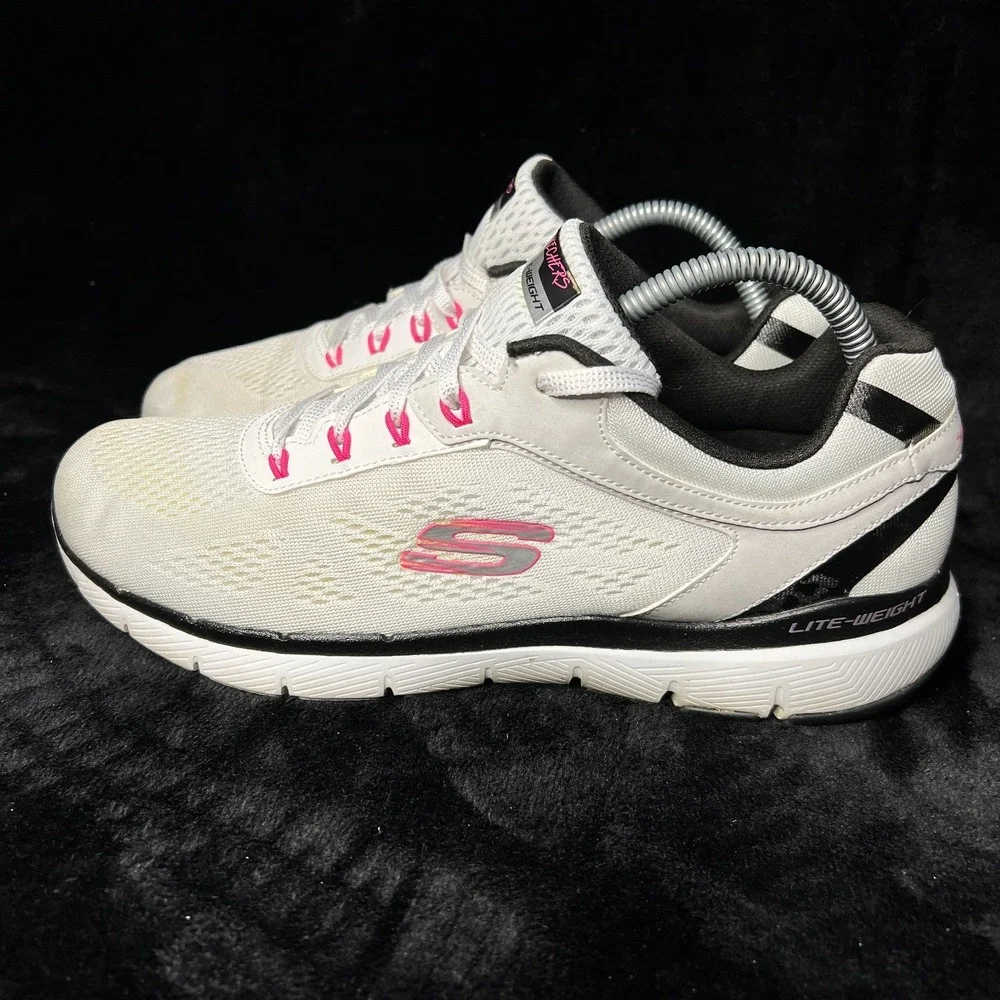 Skechers Flex Appeal 3.0 13474 WBHP Women's 10 Sneakers White Pink Running Shoes